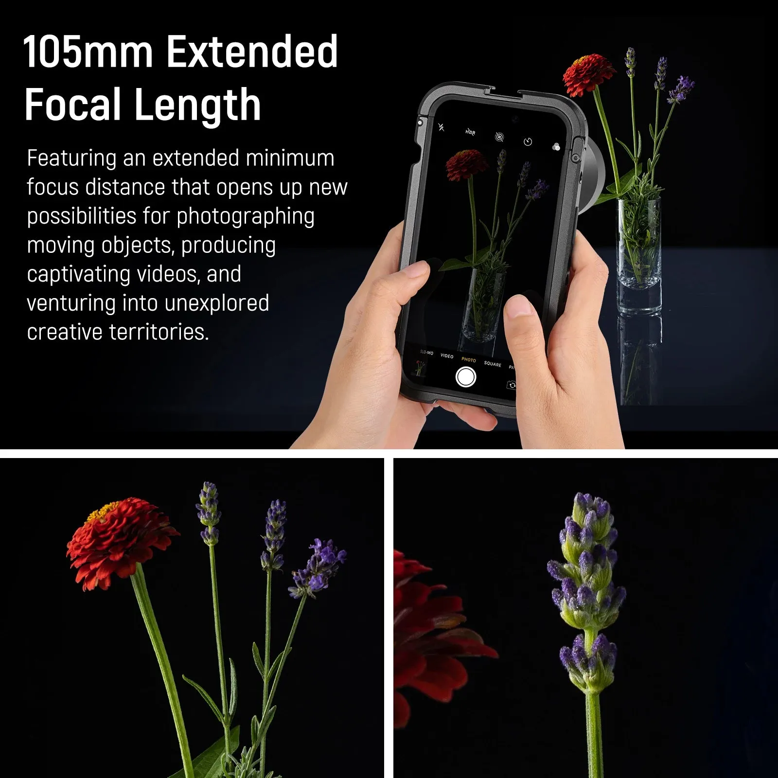 105mm Macro Lens for 17mm Thread Backplate Iphone Samsung Xiaomi Phone Cage Case 17mm Lens Adapter Clear Compact Versatile