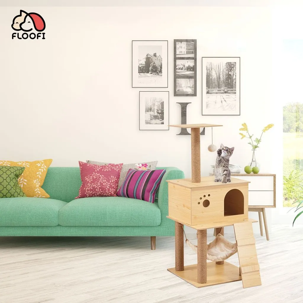 130cm Wooden Cat Tree | Beige
