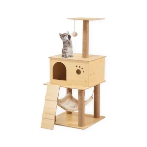 130cm Wooden Cat Tree | Beige