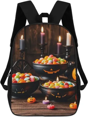 17 Inch Shoulder Backpack Candy Bucket Printed Waterproof Camping Bag Multi Functional Daypack for Men Women Travel Hiking Commute