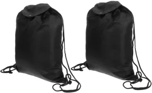 2Pcs Drawstring Storage Bag Multi Functional Mesh Backpack for Motorcycle Electric Bike and Mountain Durable Versatile Design Black
