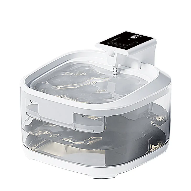4.5L Upgraded Smart Pet Water Fountain | Stainless Steel Plate | Charging Cable | White Design