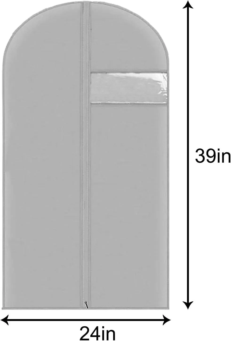 5 Pack Garment Bags Suit Bag Travel Clothes Cover with Zipper for Hanging for Coats, Jackets, Shirts, Dresses, Sweater(Gray,60x100cm/24x39in)