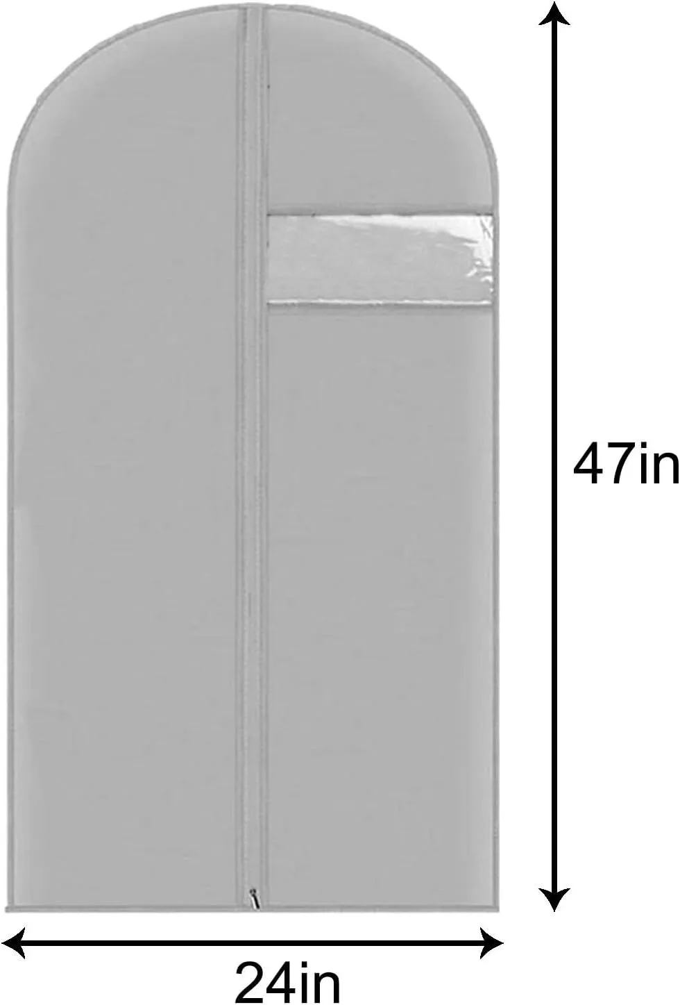 5 Pack Garment Bags Suit Bag Travel Clothes Cover with Zipper for Hanging for Coats, Jackets, Shirts, Dresses, Sweater(Gray,60x120cm/24x47in)