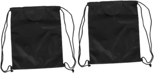 Amosfun 2pcs Drawstring Backpack Multi Functional Mesh Storage Bag with Straps for Electric Bike Mountain Black
