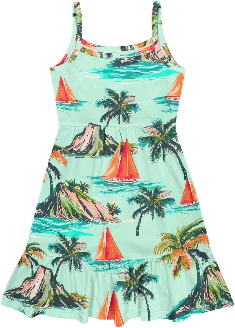 AmzPrint Hawaiian Dresses for Mom and Daughters Summer Cute Kawaii Sundress