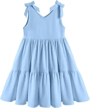 Arshiner Toddler Girl Summer Dress Little Girls Casual Beach Party Bowknot Sling Sundress with Pocket 1-7t