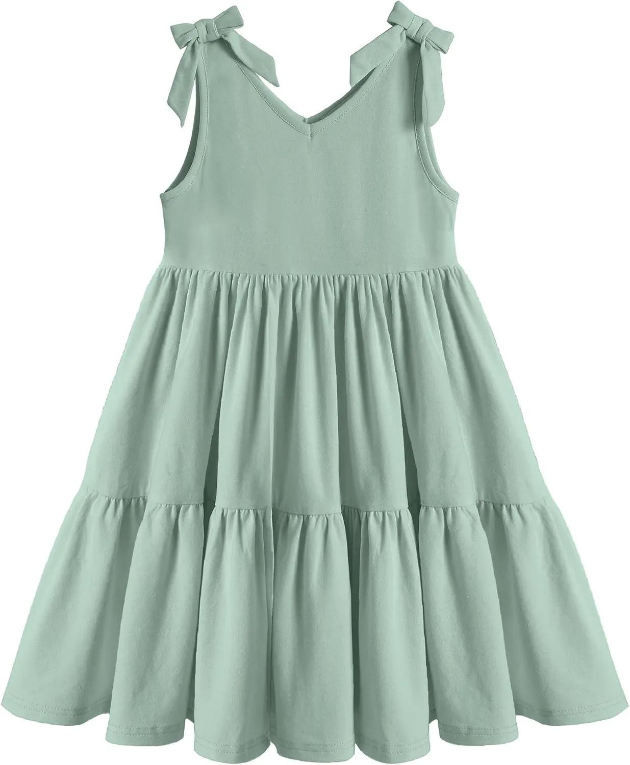 Arshiner Toddler Girl Summer Dress Little Girls Casual Beach Party Bowknot Sling Sundress with Pocket 1-7t