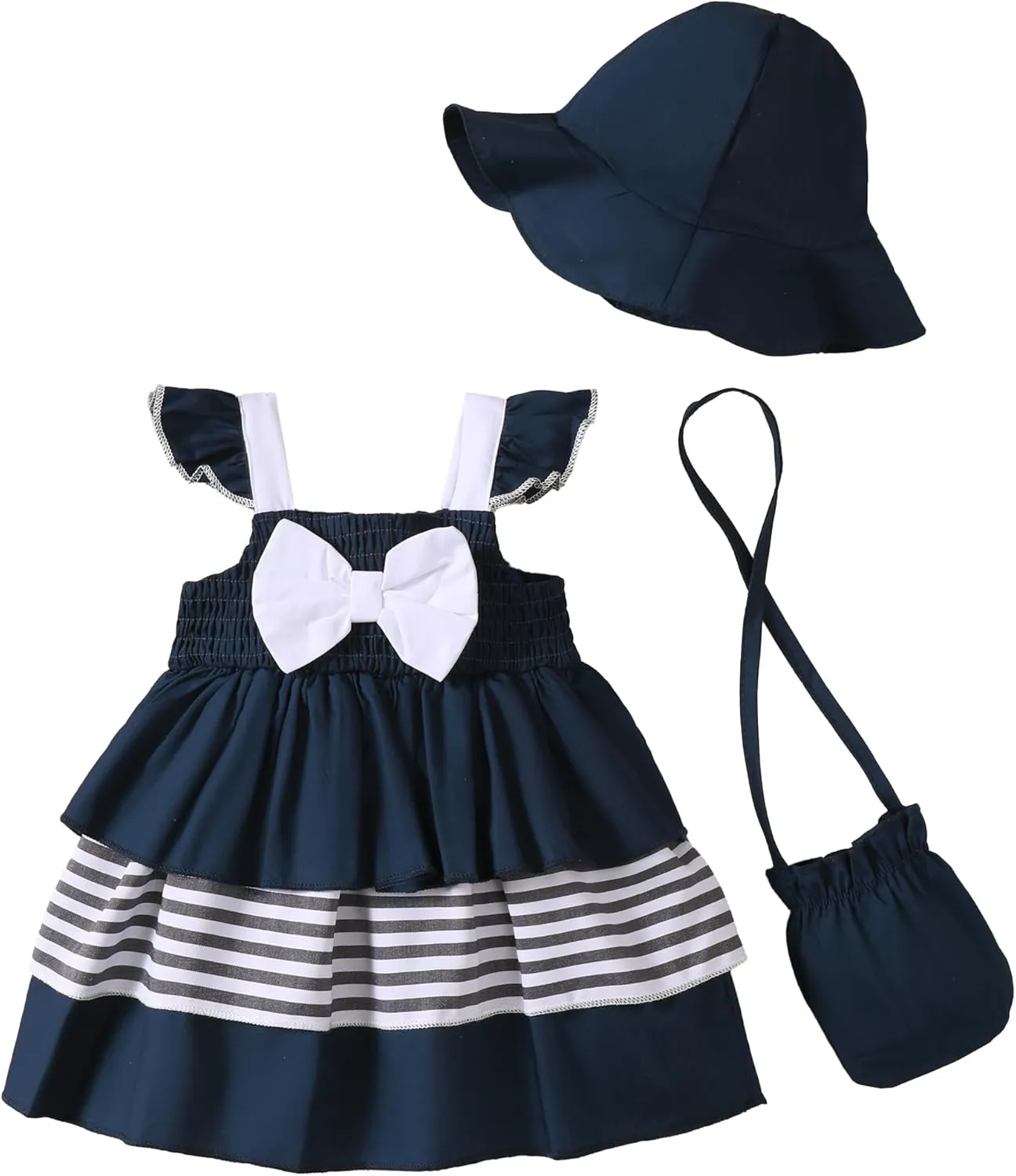 Baby Girl Dress Infant Newborn Clothes Summer Sleeveless Layer Ruffle Dresses Casual Beach Sundress for Girls 0M-3T