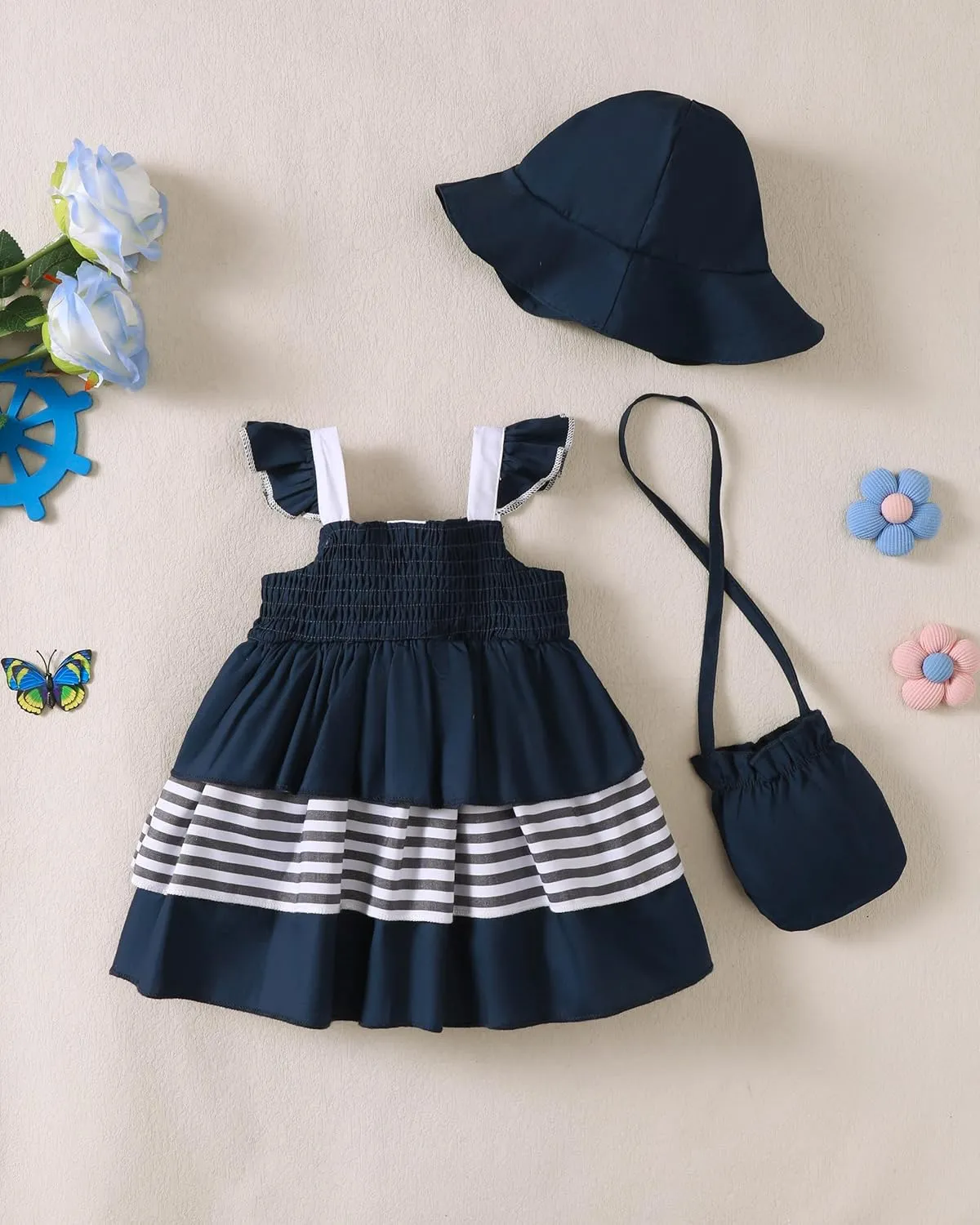 Baby Girl Dress Infant Newborn Clothes Summer Sleeveless Layer Ruffle Dresses Casual Beach Sundress for Girls 0M-3T
