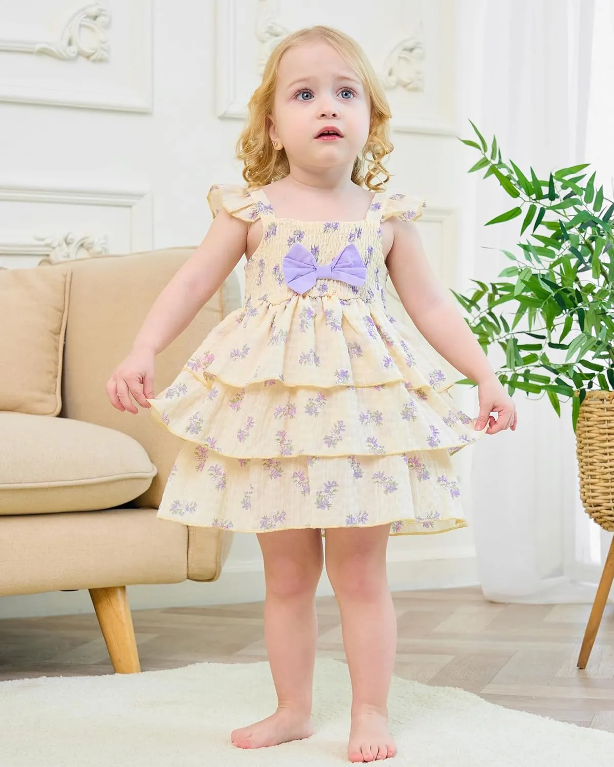 Baby Girl Dress Infant Newborn Clothes Summer Sleeveless Layer Ruffle Dresses Casual Beach Sundress for Girls 0M-3T