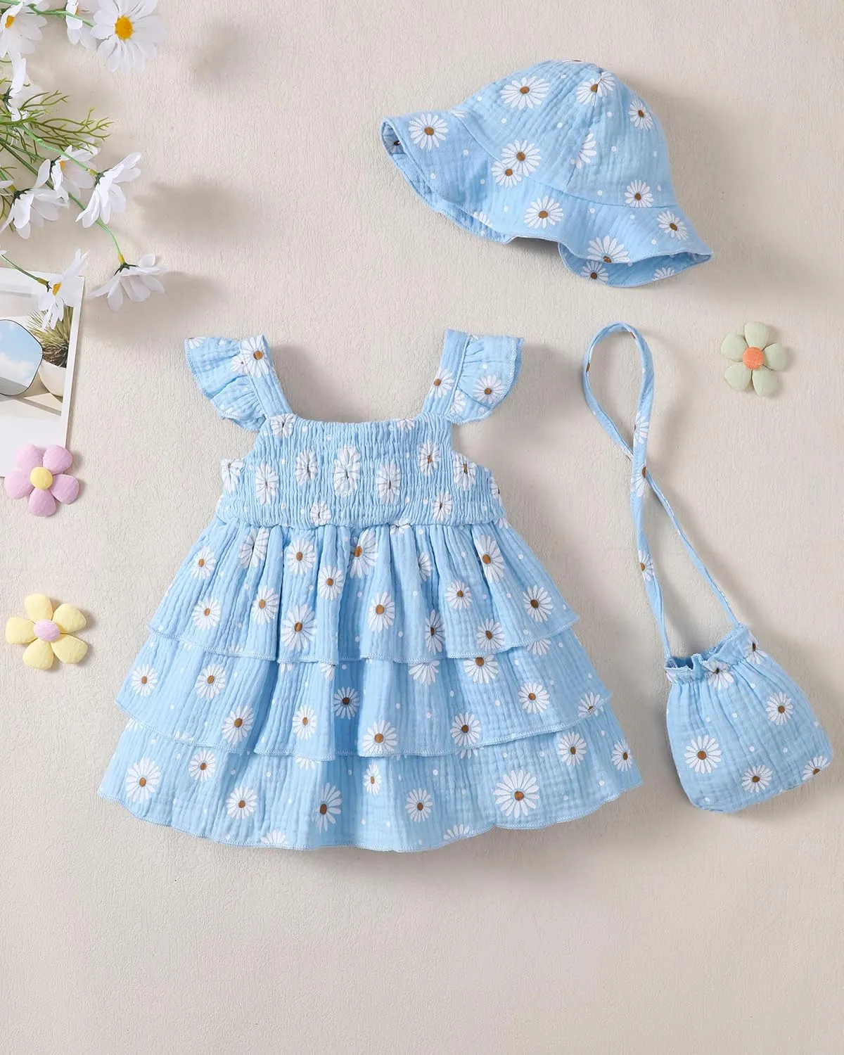 Baby Girl Dress Infant Newborn Clothes Summer Sleeveless Layer Ruffle Dresses Casual Beach Sundress for Girls 0M-3T
