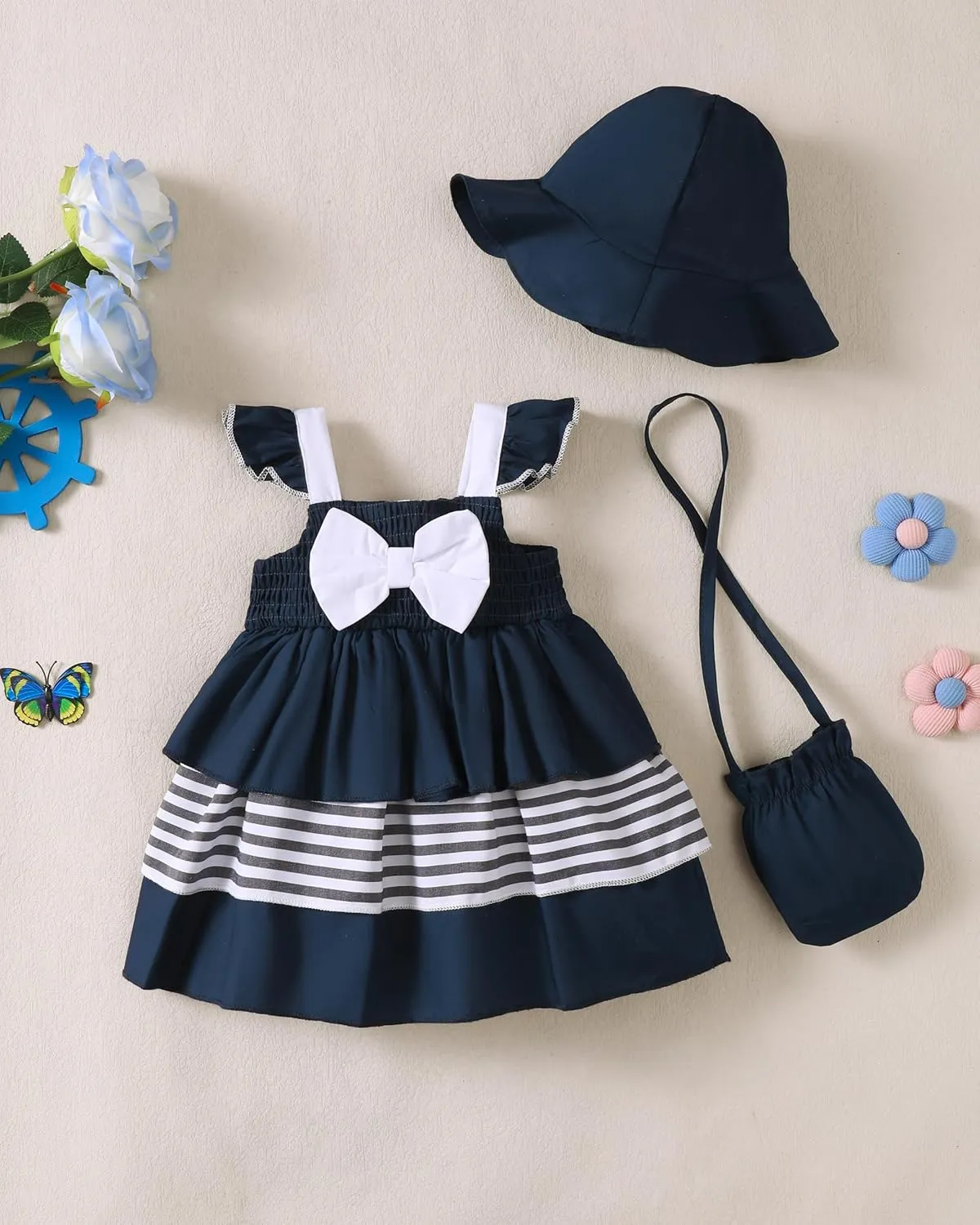 Baby Girl Dress Infant Newborn Clothes Summer Sleeveless Layer Ruffle Dresses Casual Beach Sundress for Girls 0M-3T