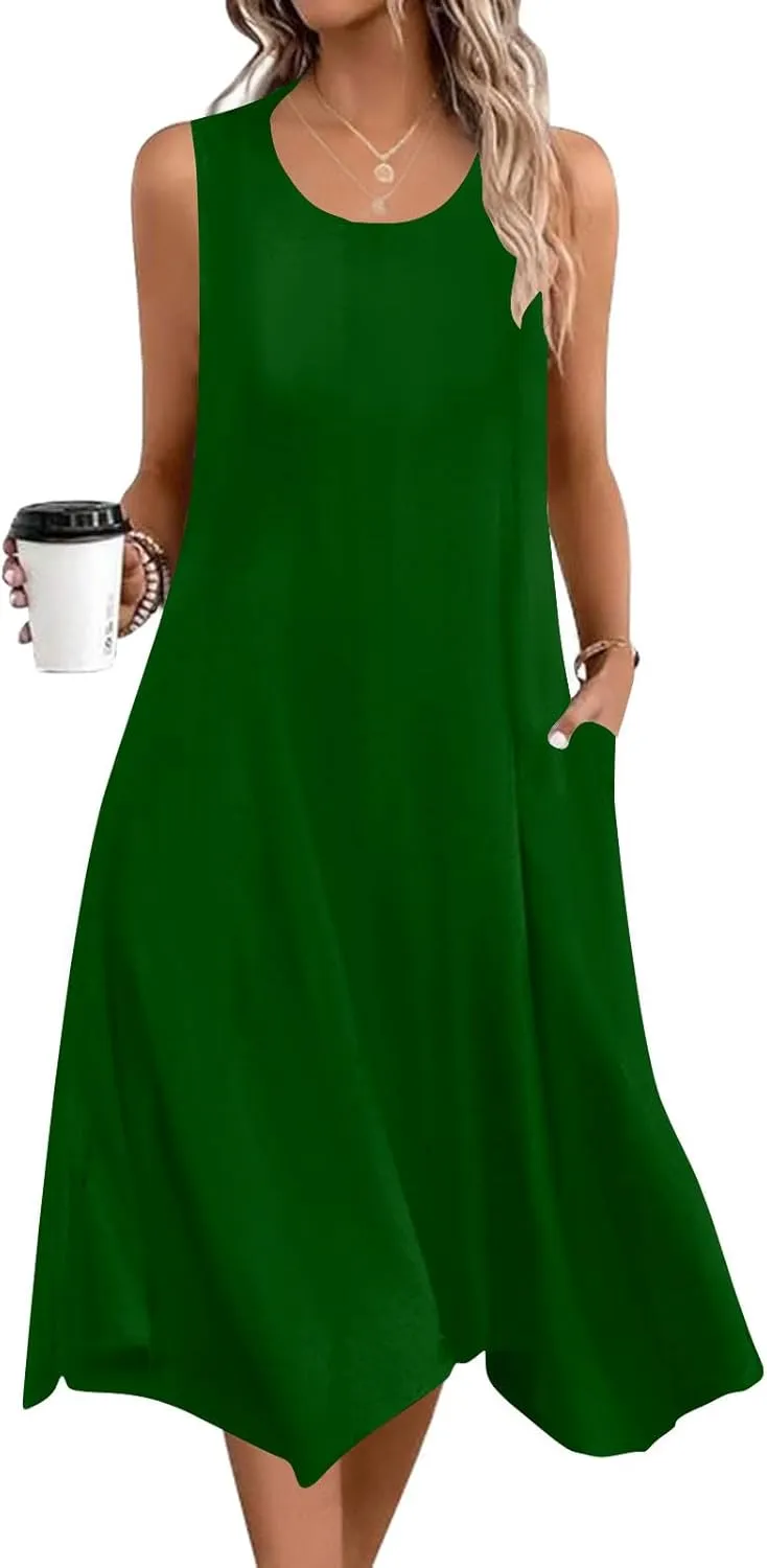 Beach Dresses for Women 2025 Vacation Plus Size Hankerchief Hem Maxi Tank Dresses Fashion Floral Sundress