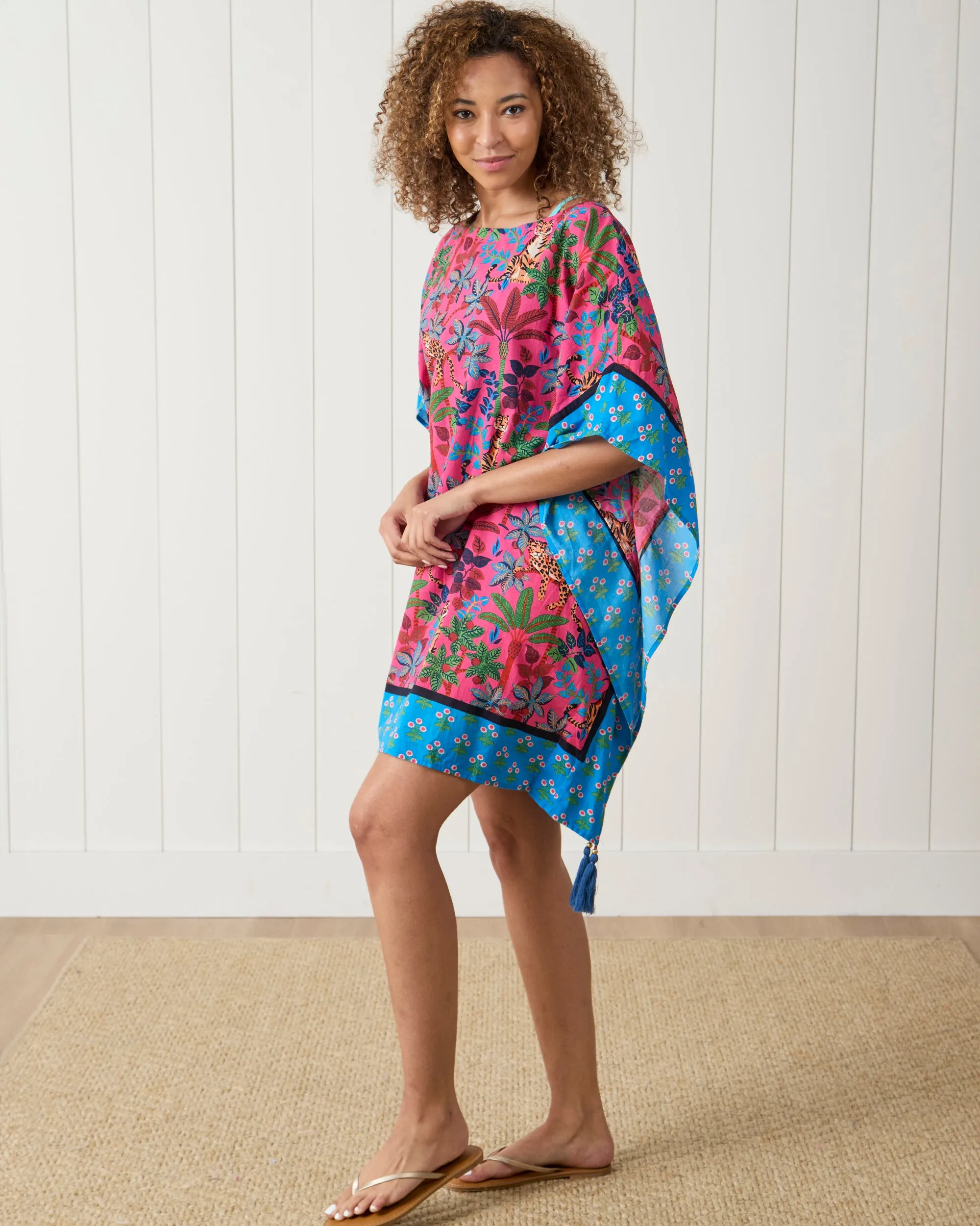 Big Cat Energy - Cabana Club Cover-Up - Fuschia