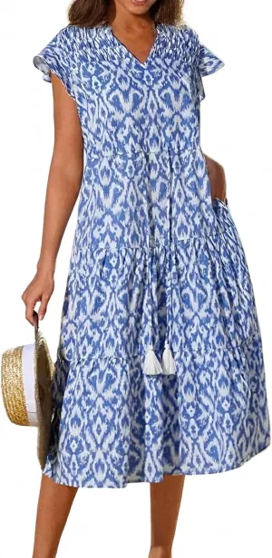 Boho Dresses for Women 2025 Summer Short Sleeve Beach Floral Maxi Dress Flowy Casual V Neck Bohemian Sundress