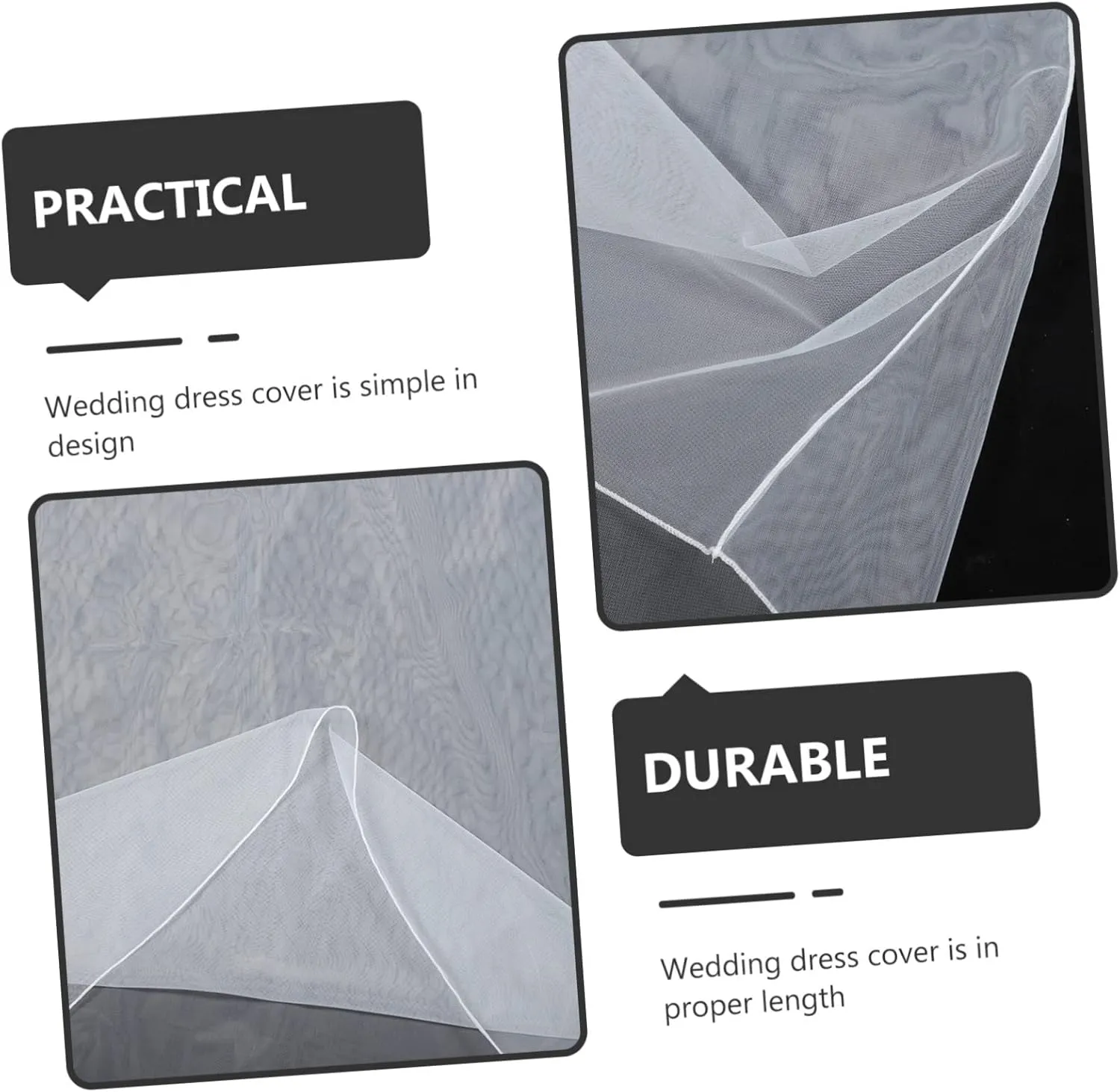 Bridal Gown Garment Bag Wedding Dress Storage Bag Mesh Dust Cover Long Dress Protector