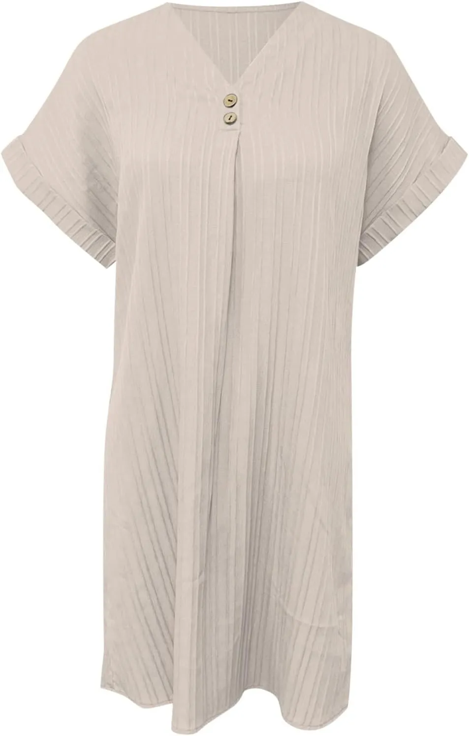 Button Down Dress for Women 2025 V Neck Mini Summer Dress Casual Short Sleeve Beach Vacation Dresses Resort Wear