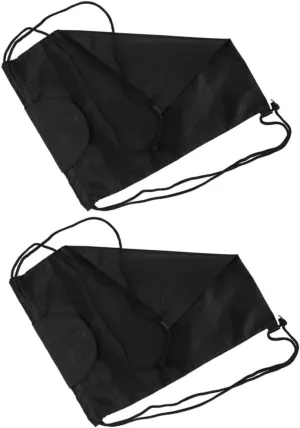 Cabilock 2pcs Mesh Drawstring Backpack Multi Functional Storage Bag for Electric Bike and Mountain Comfortable Carry with Closure Black