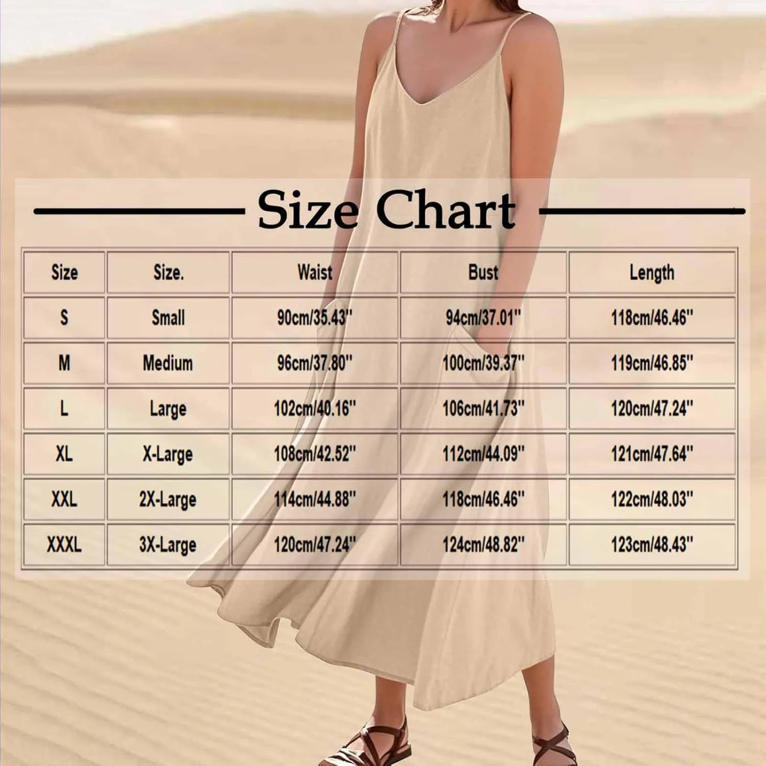 Casual Dresses for Women Flowy Casual Cami Dress Beach Vacation Sleeveless Long Sundresses with Pockets