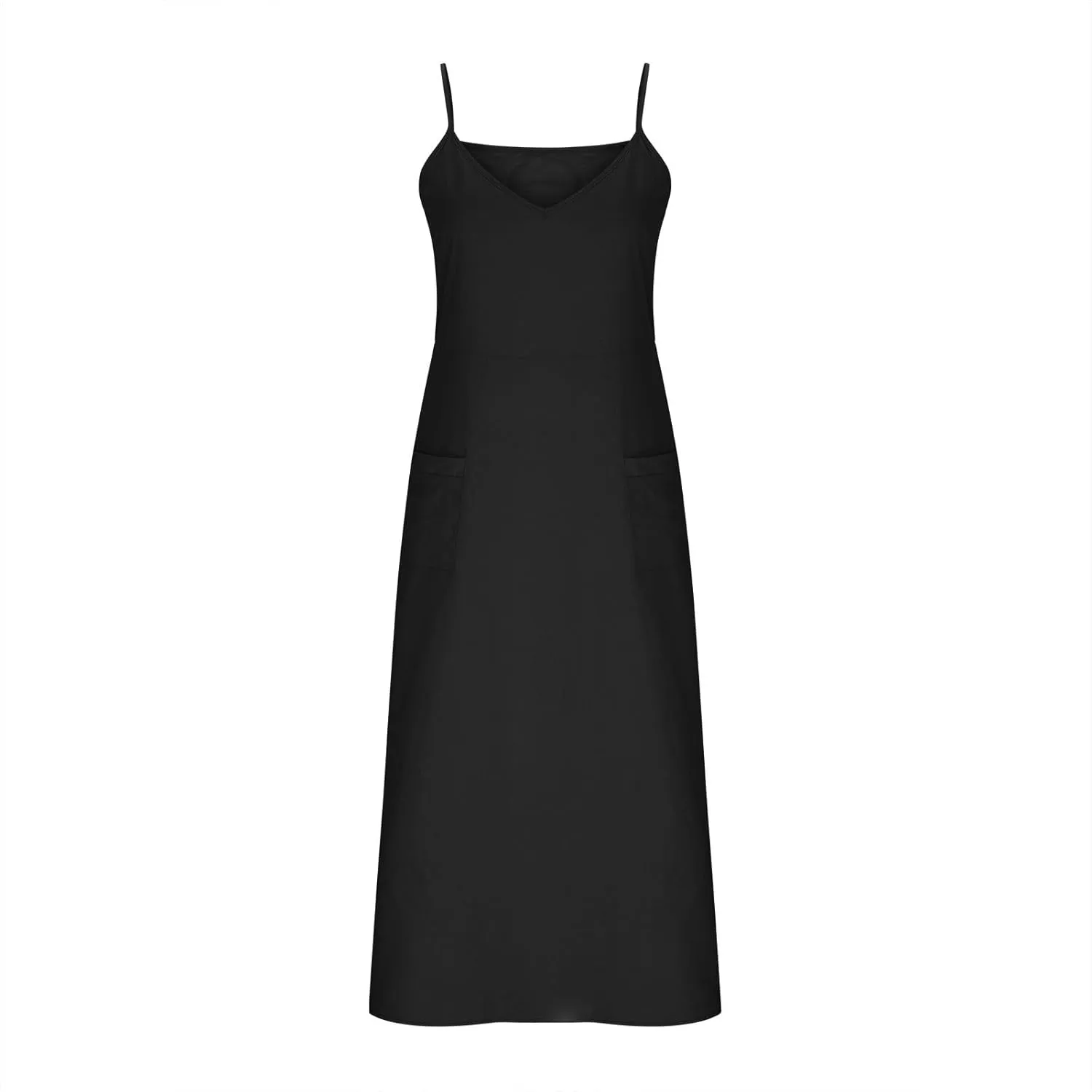 Casual Dresses for Women Flowy Casual Cami Dress Beach Vacation Sleeveless Long Sundresses with Pockets