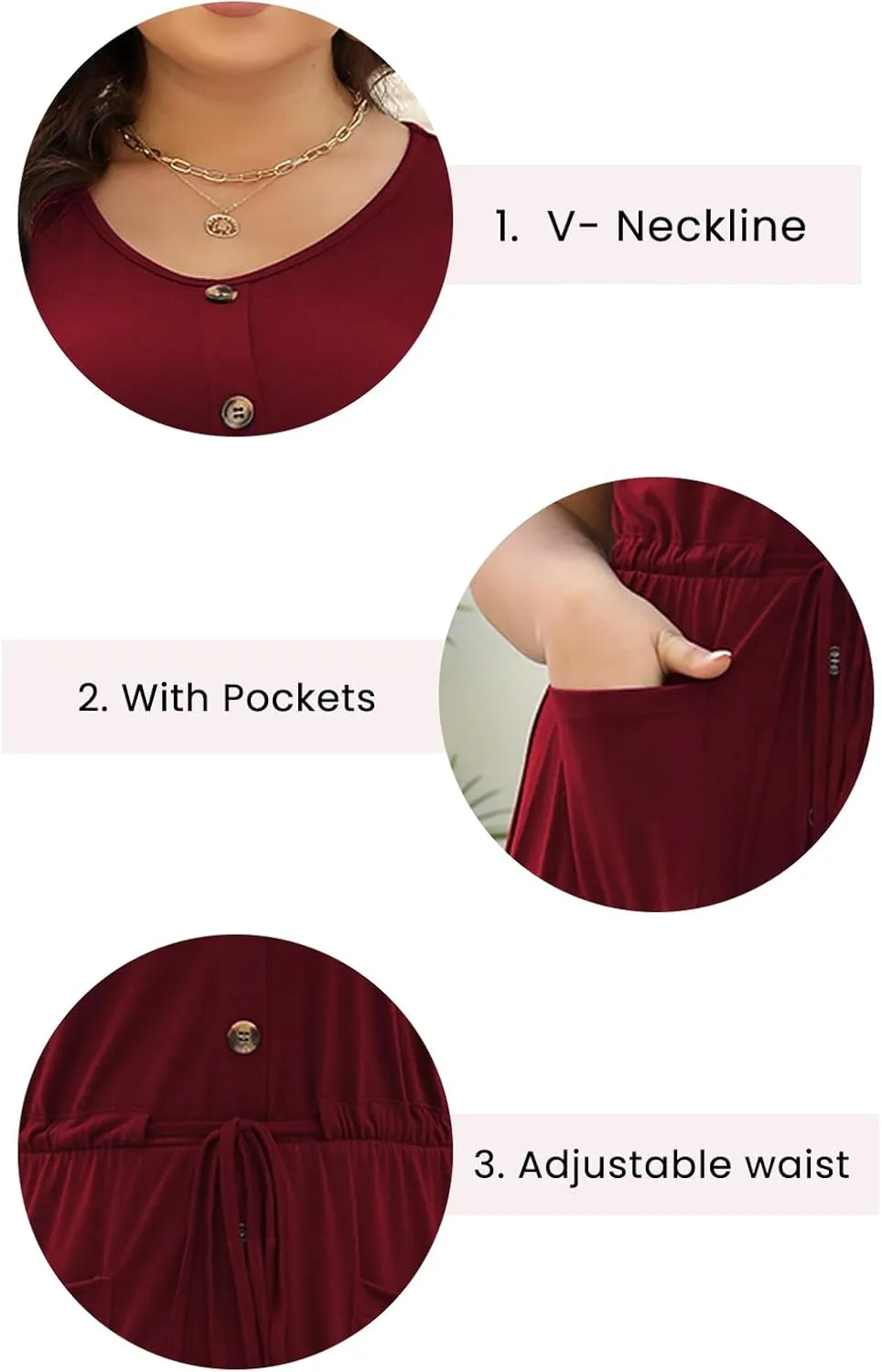 Celkuser Plus Size Summer Casual Midi Dresses for Women Short Sleeve V-Neck A-Line Dress with Belt and Pockets 2024