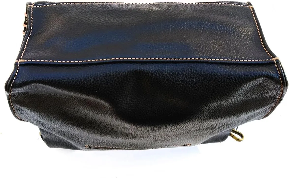 CHALA Charming Crossbody Bag With Flap Top and Zipper, Shoulder Handbag with Leather Keyfob - BLACK