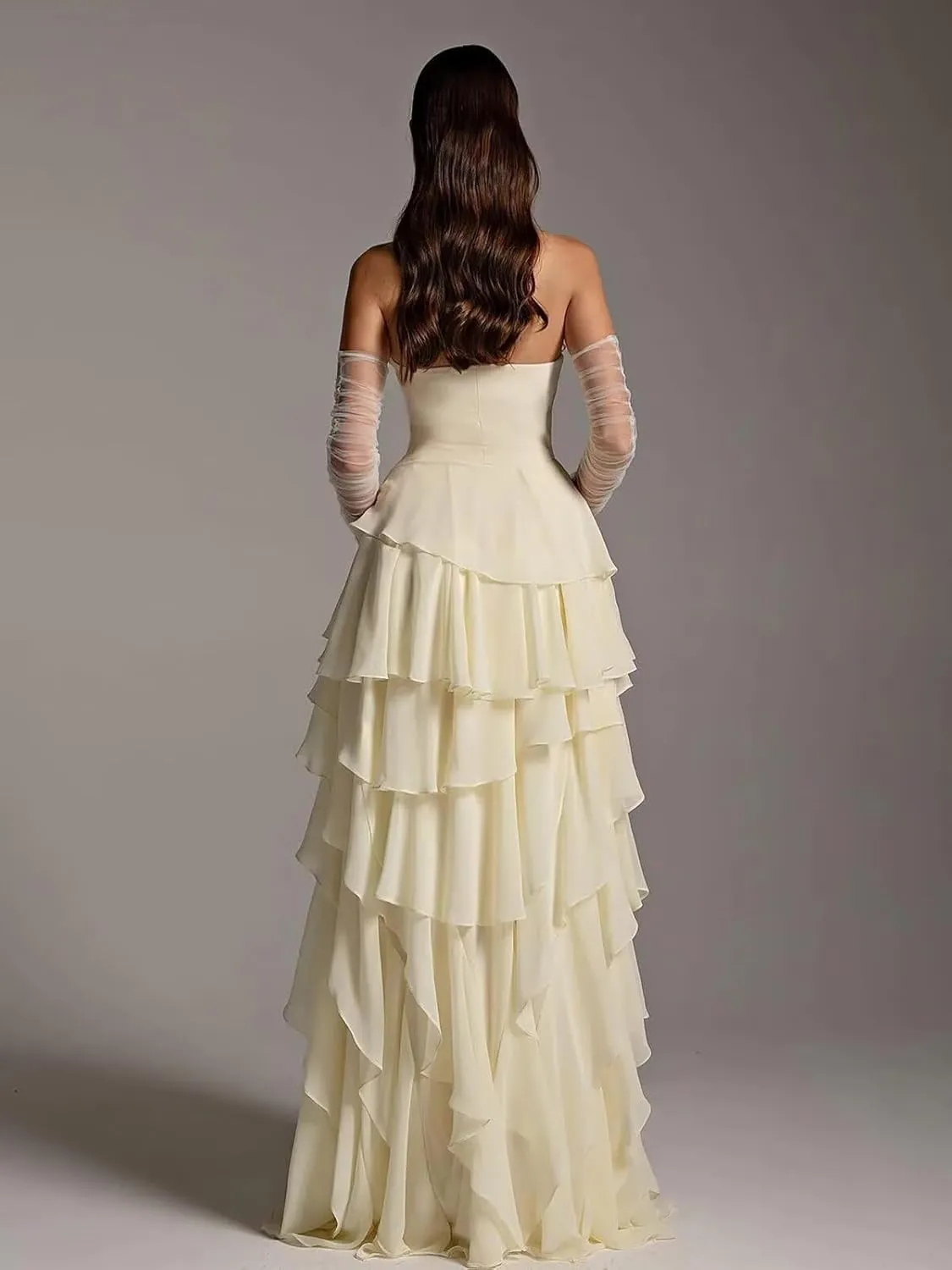 Chiffon Bridesmaid Dresses with Pockets Sleeveless Long Pleated Formal Evening Dresses for Women Elegant