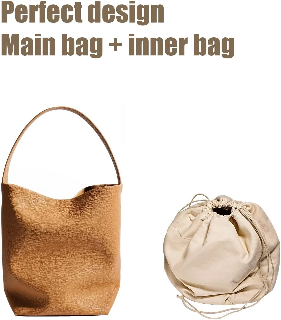 Fashion Shoulder Bag,Leather Crossbody Bucket Hobo Bags,Top Handle Handbag, with Multi functional Storage