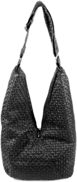 [Functional Demi]Black Satchel Hobo Handbag w/Shoulder Strap