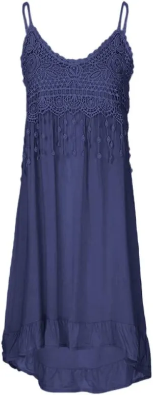 FZYLQY Summer Dresses for Women 2024 Trendy Plus Size Spaghetti Strap Tassel Midi Dress Fashion Beach Sundress Tank Dress