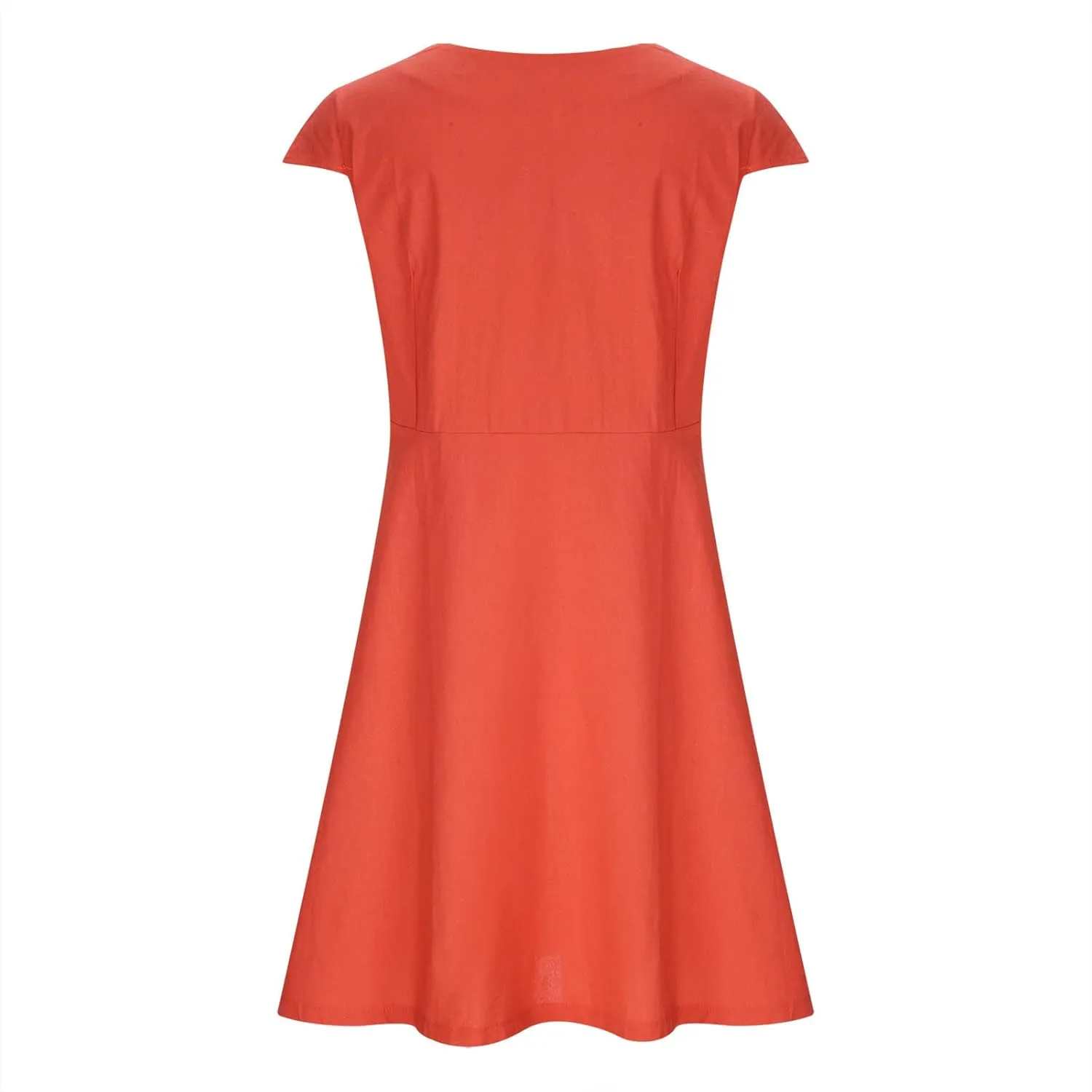 FZYLQY Women Summer Dresses 2024 Casual Back Zipper Cotton Linen Beach Vacation Knee Length Boat Neck Cap Sleeve Short Dress