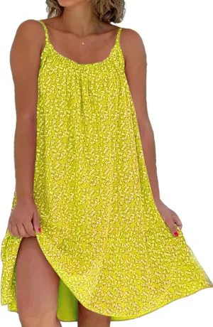 Geleglaer Sundresses for Women Sun Dresses Floral Midi Dress Casual Flowy Spaghetti Strap Dress 2024 Summer