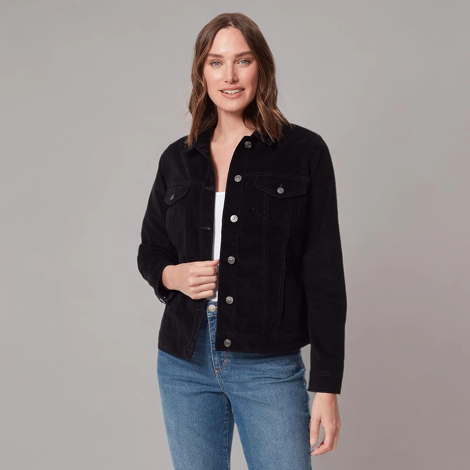 Gloria Vanderbilt Women's Amanda Corduroy Jean Jacket Standard