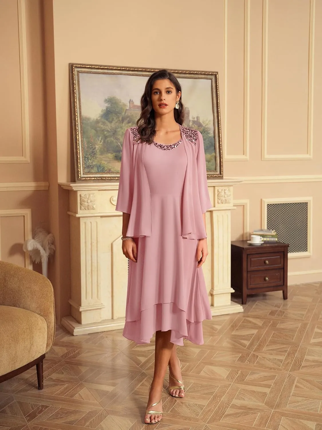 GRACE KARIN Women Dresses for Party Formal 2025 Mother of The Bride Dress Wedding Guest Dress with Jacket