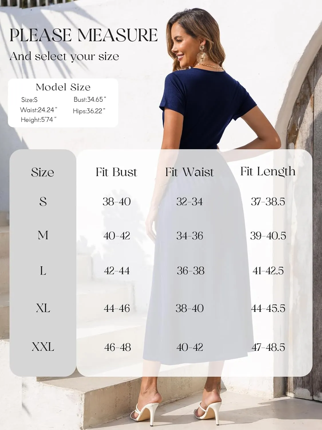 Gracyoga Women's Summer Dresses 2025 Short Sleeve Maxi Dress Casual V Neck Flowy Sundress with Pockets