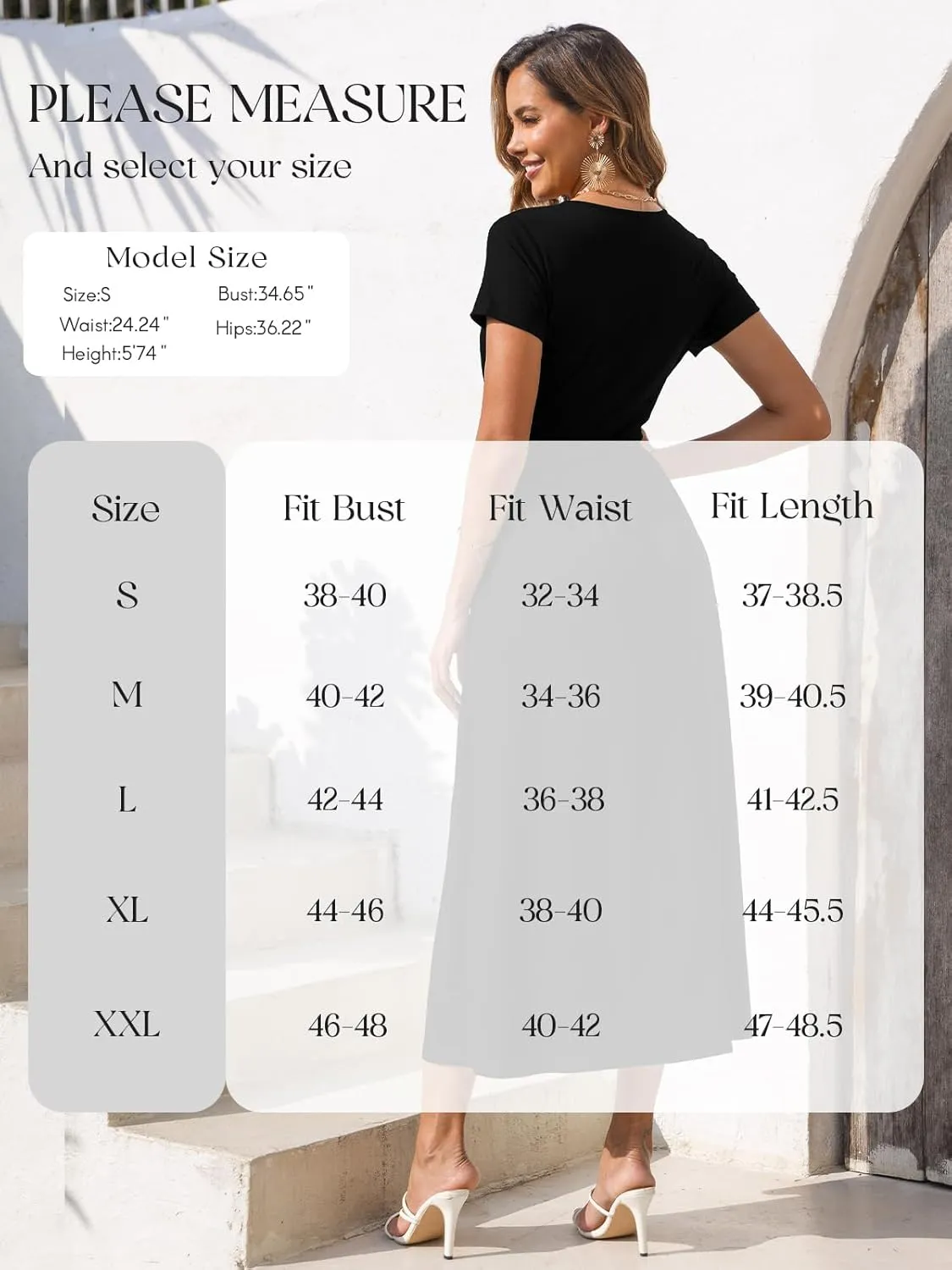Gracyoga Women's Summer Dresses 2025 Short Sleeve Maxi Dress Casual V Neck Flowy Sundress with Pockets