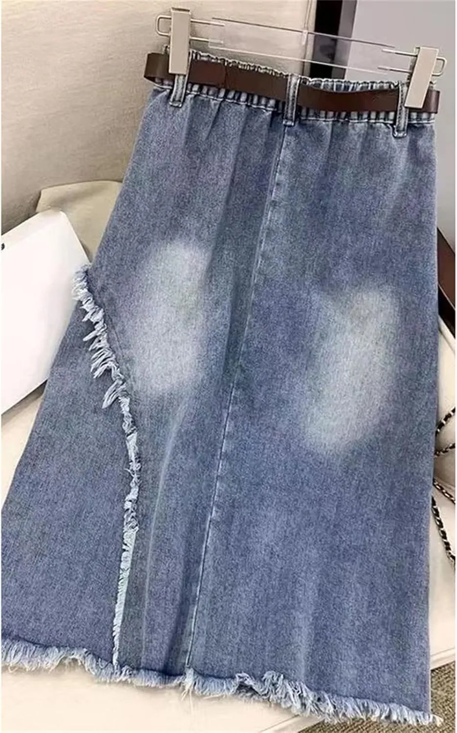 High Waisted Denim Skirt Slim Vintage A-Line Skirts Casual Women's Long Street Clothing
