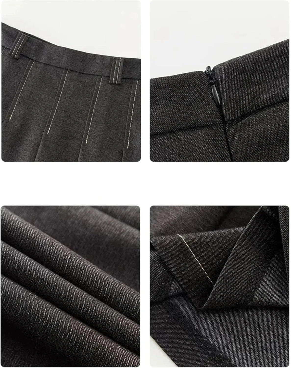 High-Waisted Slimming Denim Skirt Women's Spring Casual A- Line Draped Dress Long Fashion