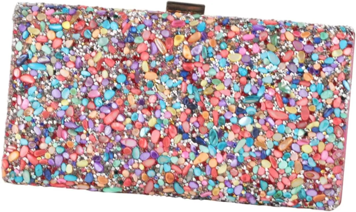 LIFKOME Evening Bag Pouch Decorative Chain Handbag for Weddings Parties and Gatherings Stylish Cross Body Wallet for Daily Use and Special Occasions