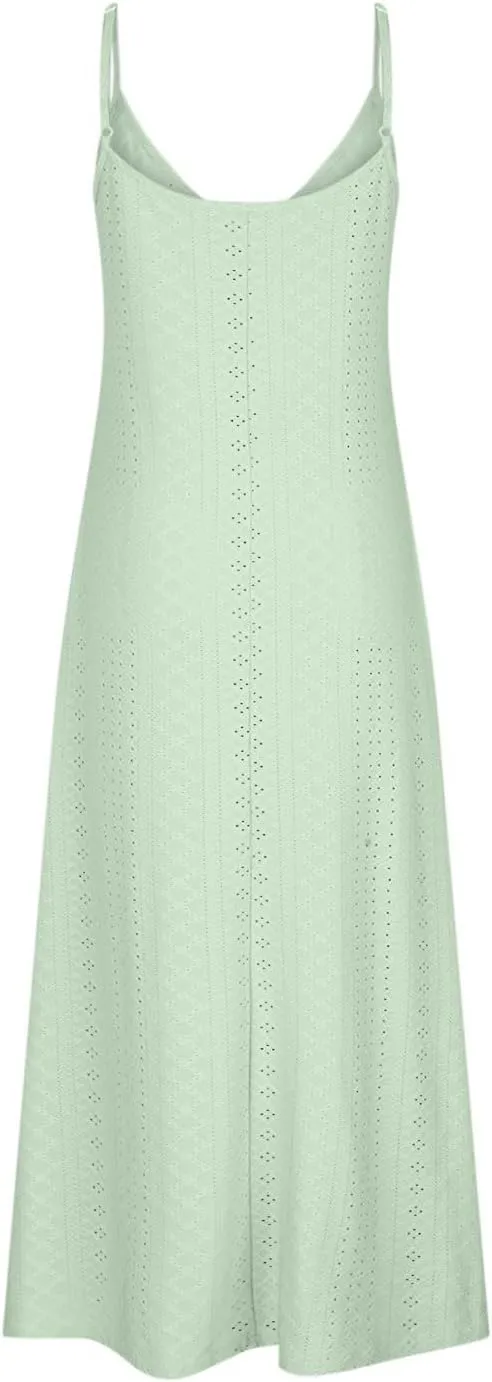 Maxi Long Dresses for Women 2025 Trendy Summer Casual V Neck Hollow Out Eyelet A Line Flowy Beach Vacation Dress