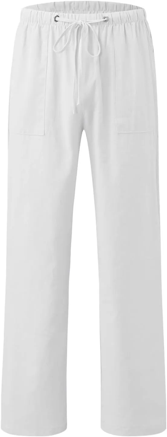 Mens Pants Casual Cotton 2025 Loose Fit Lightweight Trendy Beach Pant Big and Tall Outdoor Fashion Relax Fit Outfits