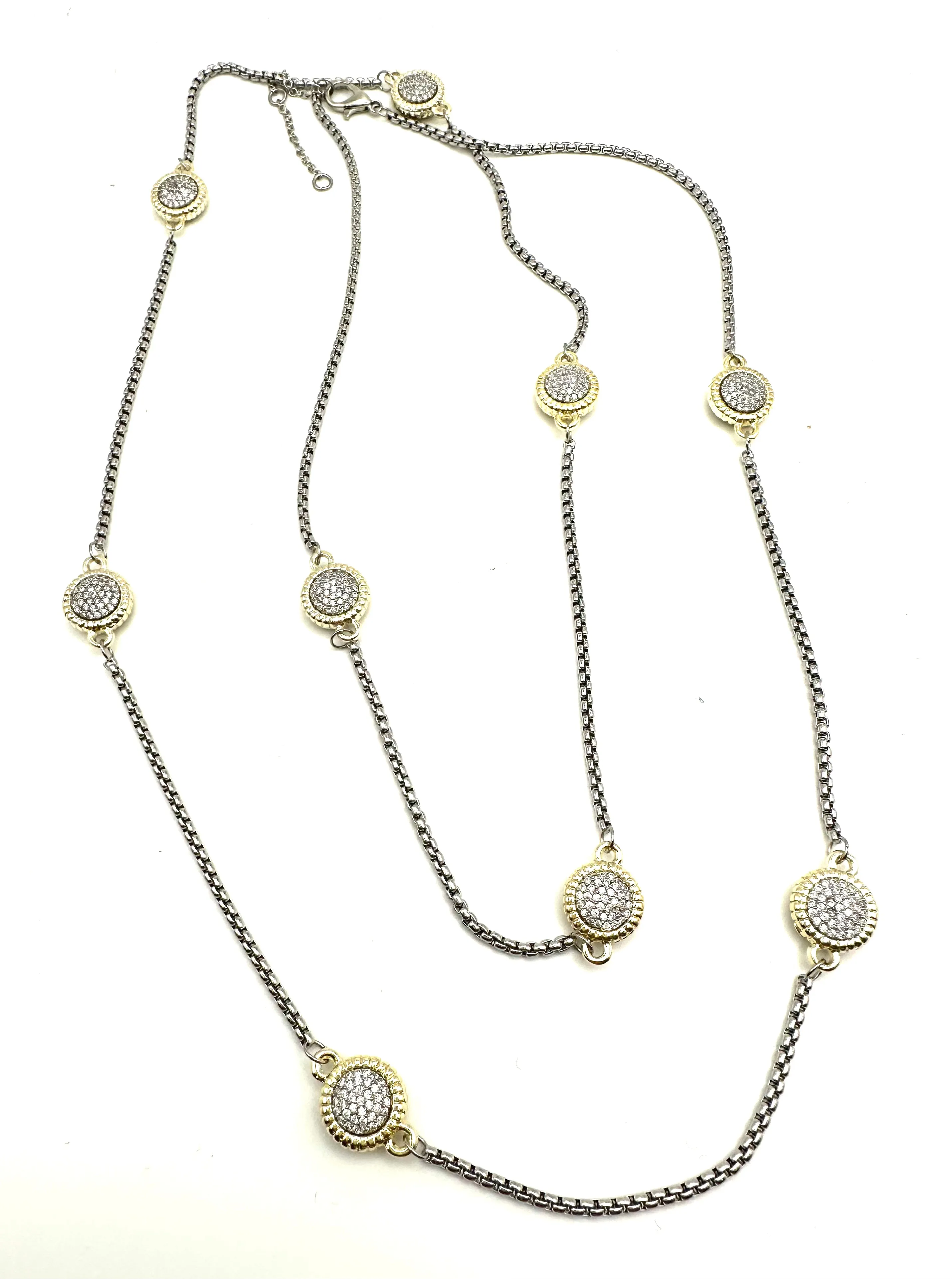 Micro Pave Disc Necklace