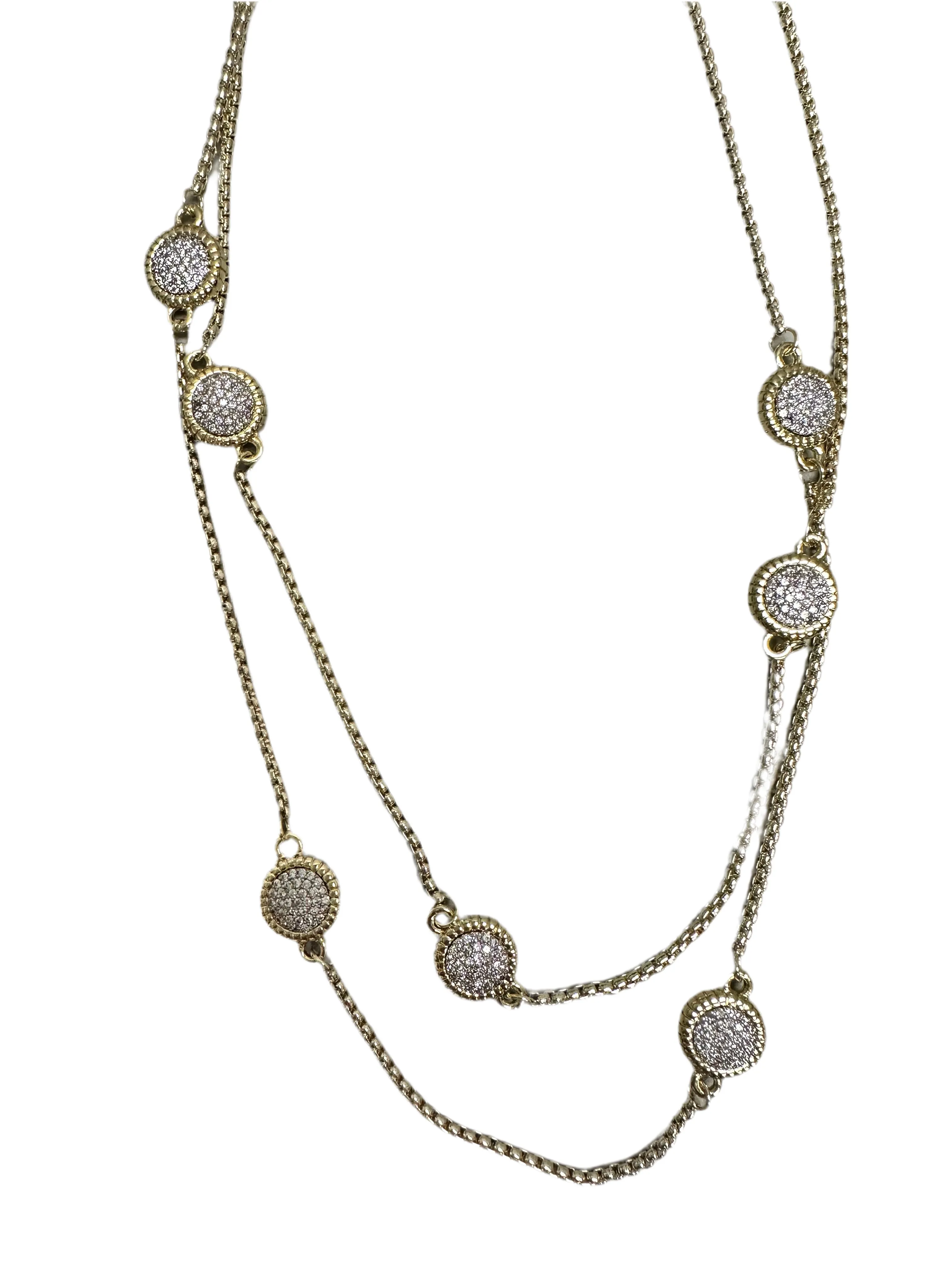 Micro Pave Disc Necklace