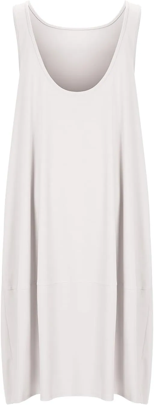 Midi Tank Dress with Pockets for Women Loose Scoop Neck Sleeveless Low Back Tshirt Dress Summer Casual Beach Sundresses