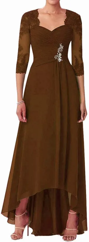NABN Mother of The Bride Dress Chiffon Long Formal Evening Gowns Lace Wedding Guest Dresses for Women