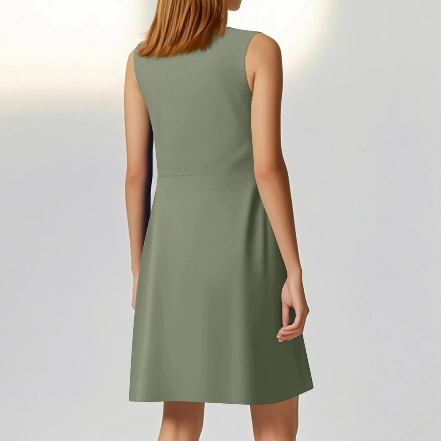 Palaver Summer Dresses for Women 2025 Sexy Deep V Neck Knotted Front Sleeveless A Line Mini Dresses