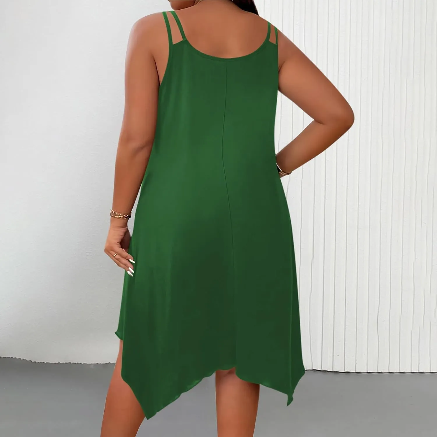Plus Size 2025 Summer Dresses for Women Sexy Off The Shoulder Cami Dress Holiday Beach Loose Fit Dress Irregular Hem
