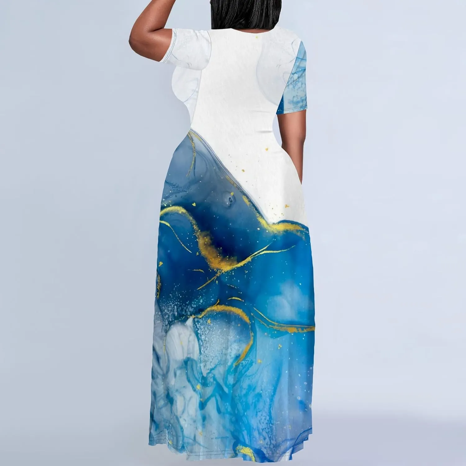 Plus Size Maxi Dresses for Curvy Women T-Shirt Summer Sun Dresses Loose Fit