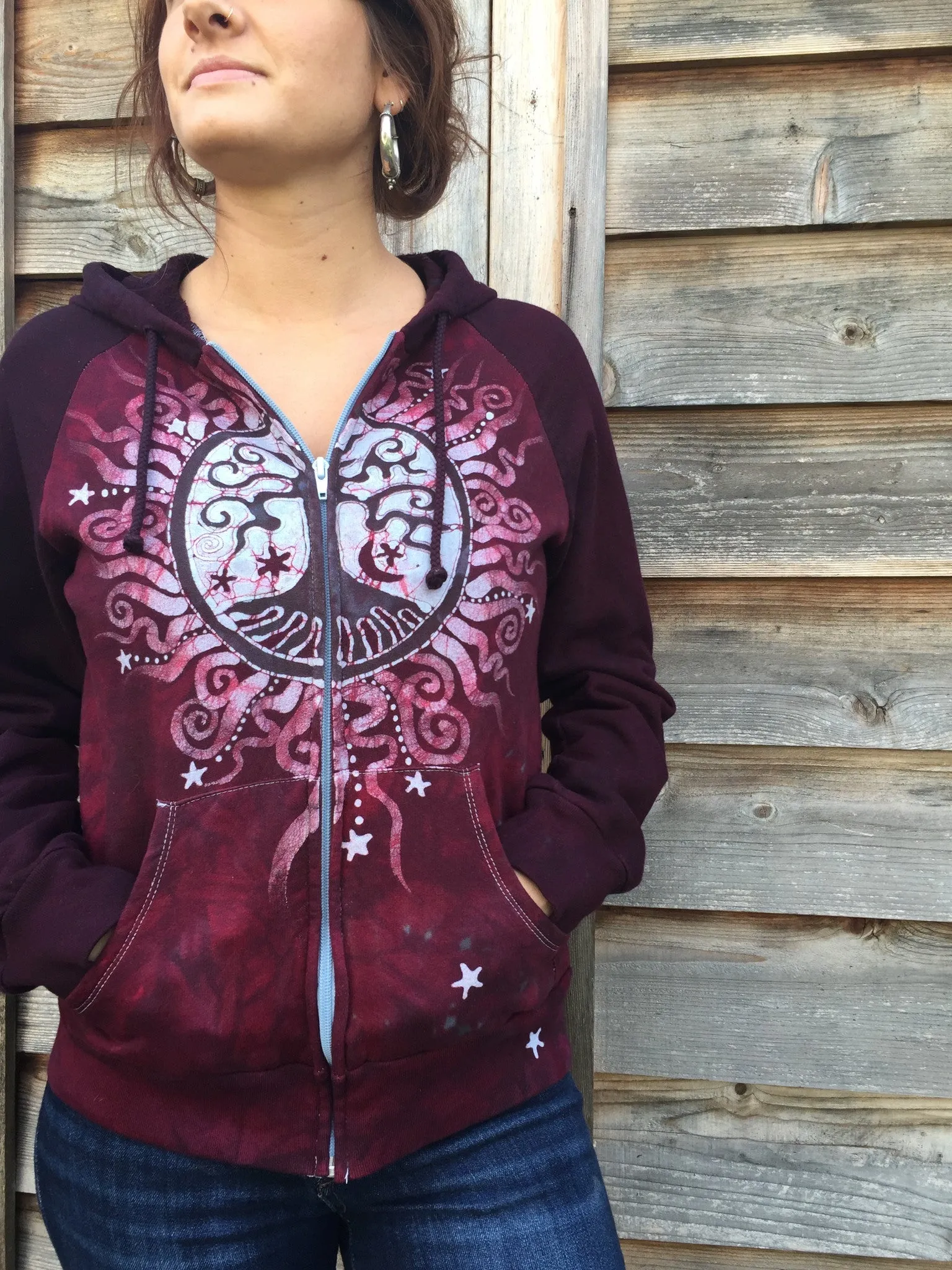 Red Tree Handmade Batik Hoodie